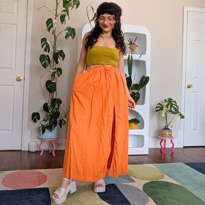 Abercrombie & Fitch Vibrant Orange Maxi Skirt